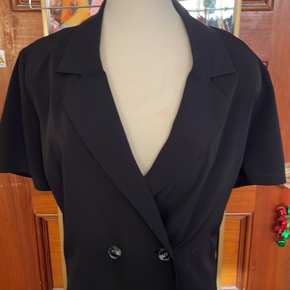 F21+ Plus Black Button Up Blazer Dress 2x - Picture 5 of 8